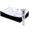 Novatto Black and White Porcelain Bath Sink with Chrome Pop-up Drain NP-01134BWCH - alternate 1